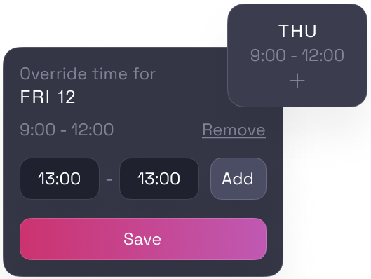 Set your availability for individual calls